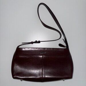 Oroton Australia Luxury Satchel Crossbody Purse Bag Cognac Brown Leather